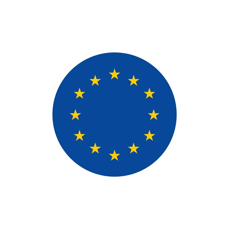 Icona della bandiera dell'Unione europea Desing del vettore dell'unione europea del badge