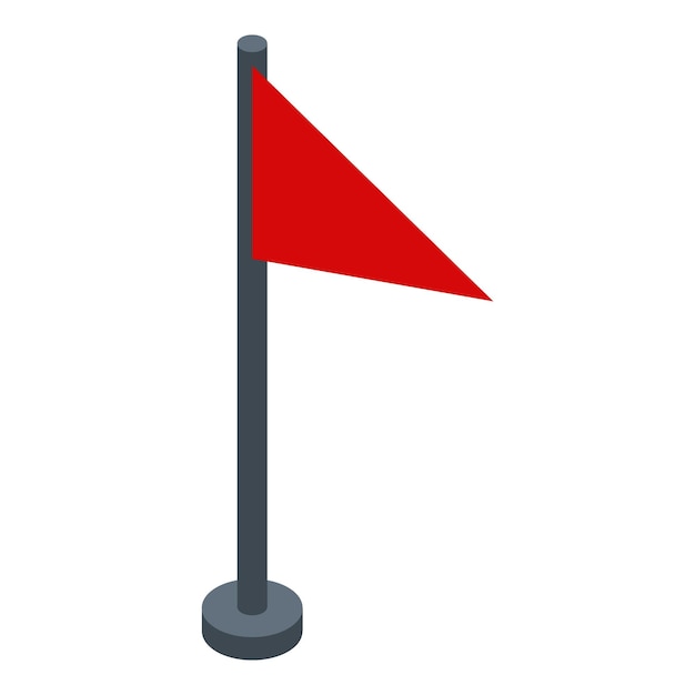 Icona della bandiera rossa dello scalatore Isometrica dell'icona vettoriale della bandiera rossa dello scalatore per il web design isolato su sfondo bianco