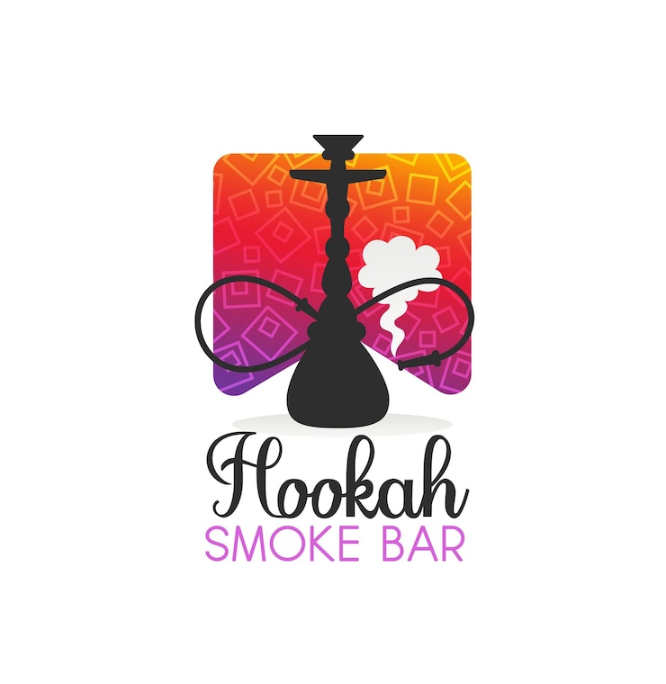 Vettore icona della barra di fumo del narghilè con la pipa per fumare shisha