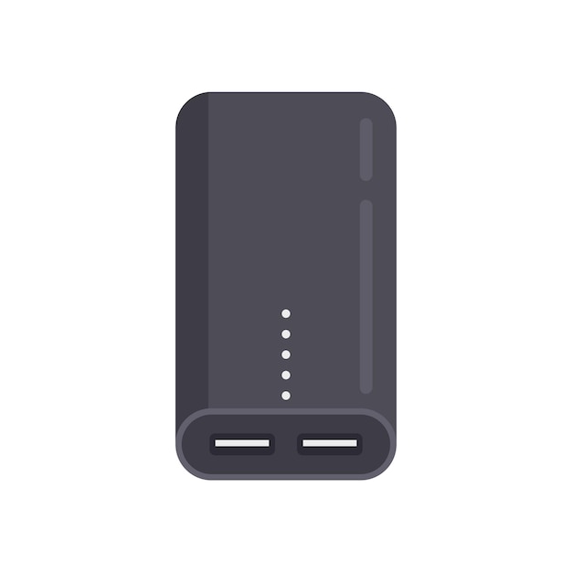 Icona della batteria della power bank vettore piatto Caricabatterie mobile Powerbank del telefono isolato