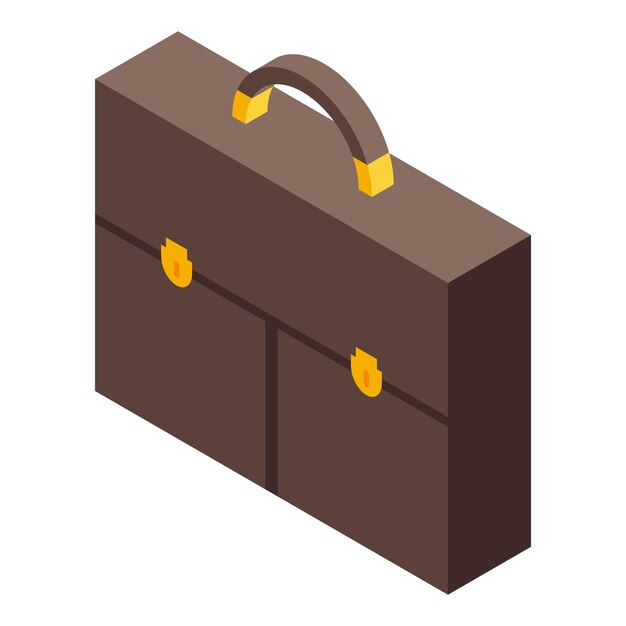 Icona della borsa in pelle del revisore Isometrica dell'icona vettoriale della borsa in pelle del revisore per il web design isolato su sfondo bianco