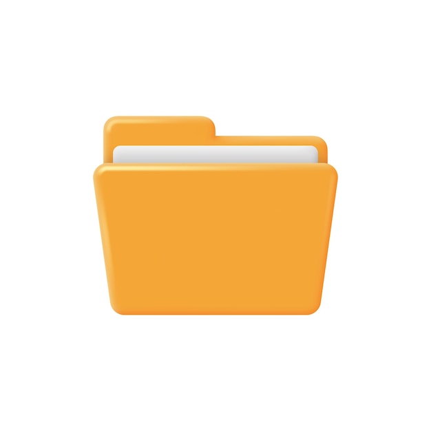Icona della cartella di archivio in stile cartone animato 3D Concetto di gestione dei file