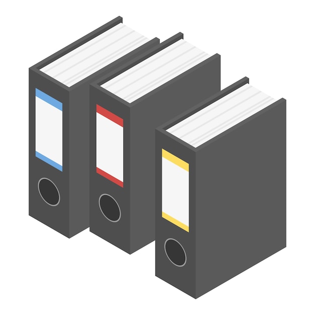 Icona della cartella di file Isometrica dell'icona vettoriale della cartellina di file per il web design isolata su sfondo bianco