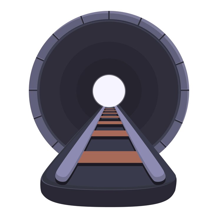 Vettore icona della ferrovia del tunnel caricatura dell'icona vettoriale della ferrovia dei tunnel per il web design isolata su sfondo bianco