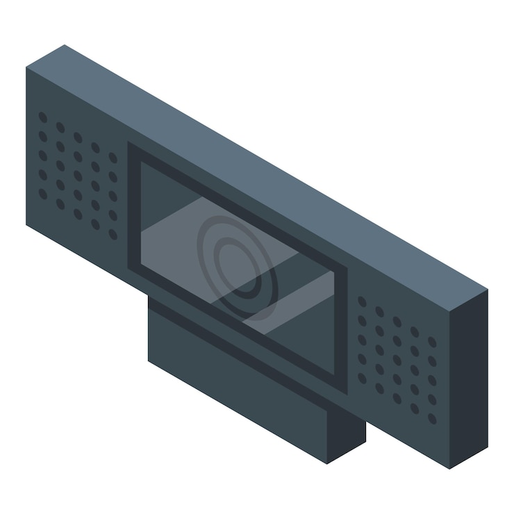 Vettore icona della fotocamera web isometrica dell'icona vettoriale della fotocamera web per il web design isolato su sfondo bianco