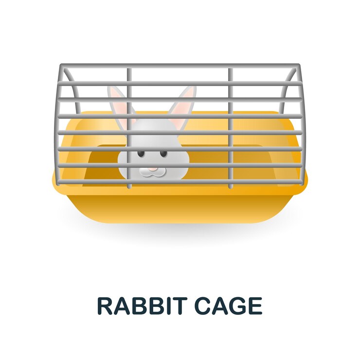 Vettore icona della gabbia del coniglio illustrazione 3d dalla collezione di animali domestici creative rabbit cage icona 3d per modelli di web design infografiche e altro ancora