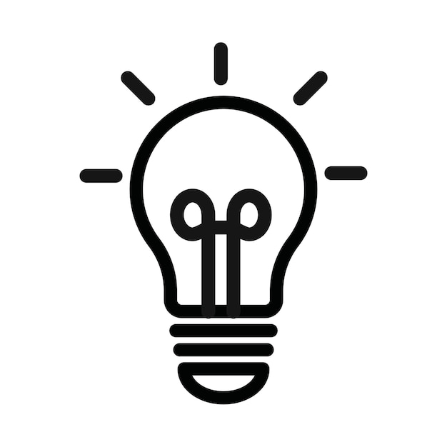 icona della lampada logo vettoriale a linea nera