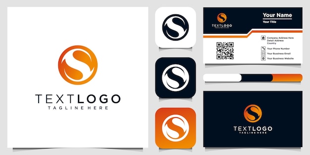 Icona della lettera iniziale S Logo vettoriale di lusso con modello di biglietto da visita