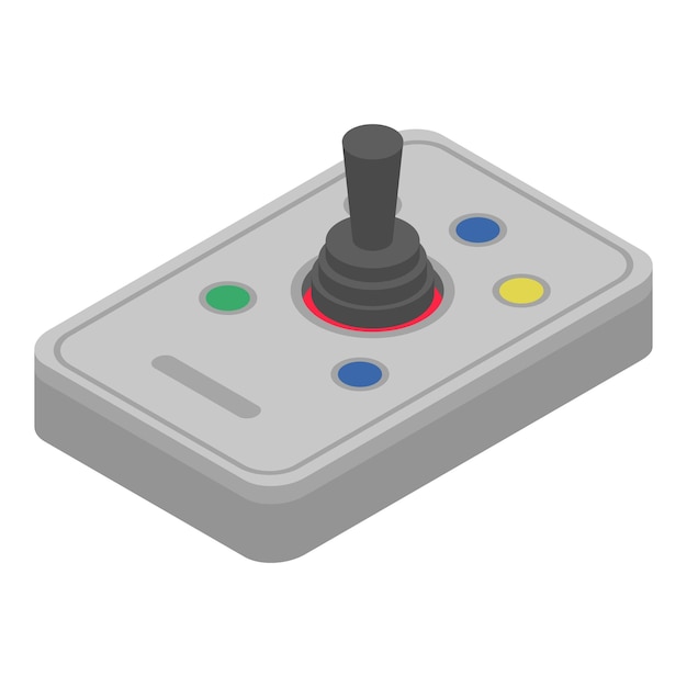 Icona della levetta del joystick Isometrica dell'icona vettoriale della levetta del joystick per il web design isolato su sfondo bianco