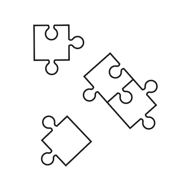 Icona della linea del puzzle Simbolo della squadra Simbolo del lavoro di squadra Illustrazione vettoriale Eps 10 Immagine stock