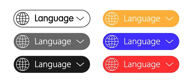 Icona della linea di commutazione della lingua Informazioni sul pulsante del sito Web comunicazione selezionare scegliere pianeta concetto di tecnologia inglese Icona della linea vettoriale per il business e la pubblicità