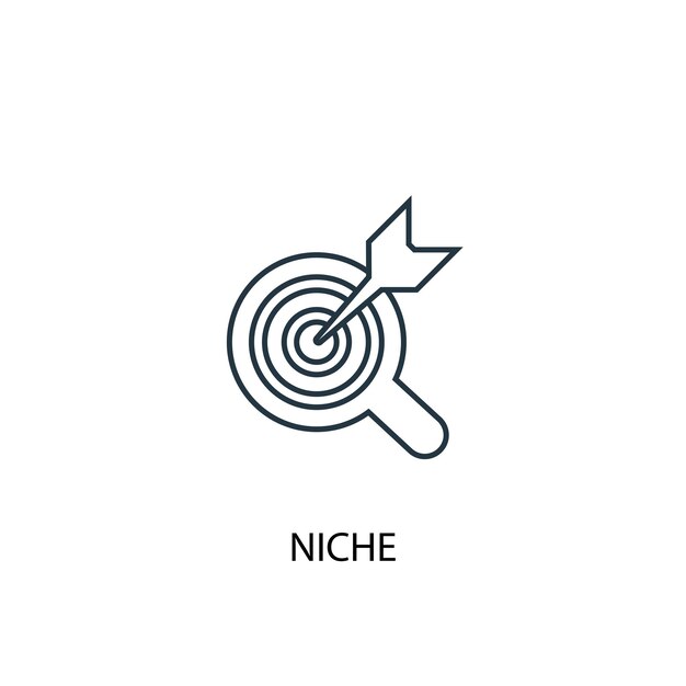 Icona della linea di concetto di nicchia. Illustrazione semplice dell'elemento. disegno di simbolo di contorno di concetto di nicchia. Può essere utilizzato per UI/UX mobile e web