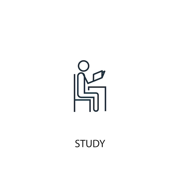 Icona della linea di concetto di studio. Illustrazione semplice dell'elemento. disegno di simbolo di struttura di concetto di studio. Può essere utilizzato per UI/UX mobile e web