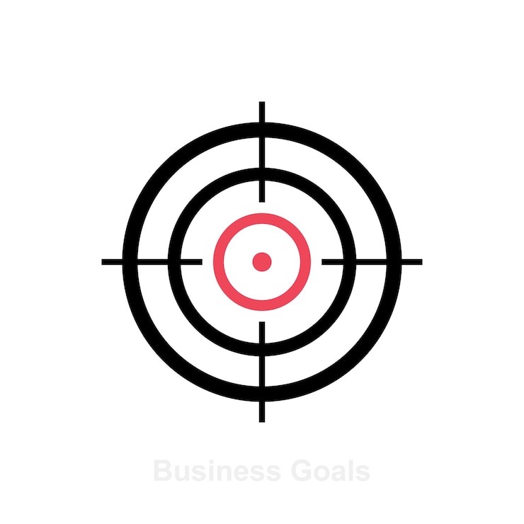 Vettore icona della linea di destinazione concetto di obiettivo simbolo della strategia di targeting di marketing design del logo illustrazione vettoriale