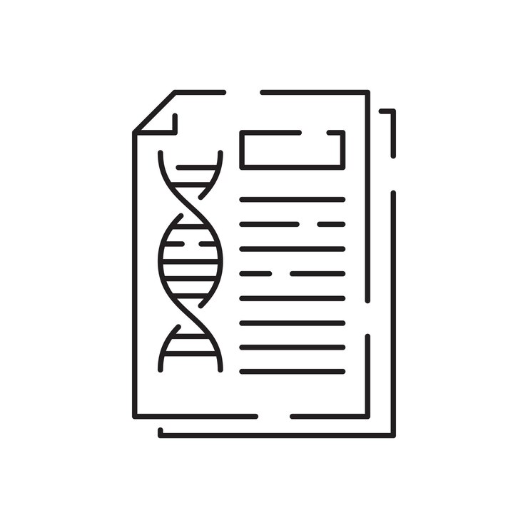 Vettore icona della linea vettoriale di ingegneria genetica ricerca di laboratorio di genetica illustrazione piatta del vettore del simbolo lineare della scienza agricola
