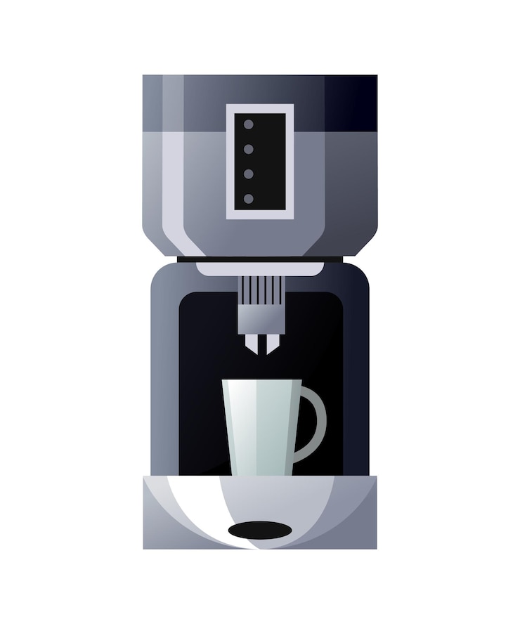 Vettore icona della macchina della caffettiera. accessorio da cucina per fare un drink. apparecchiature elettroniche isolate