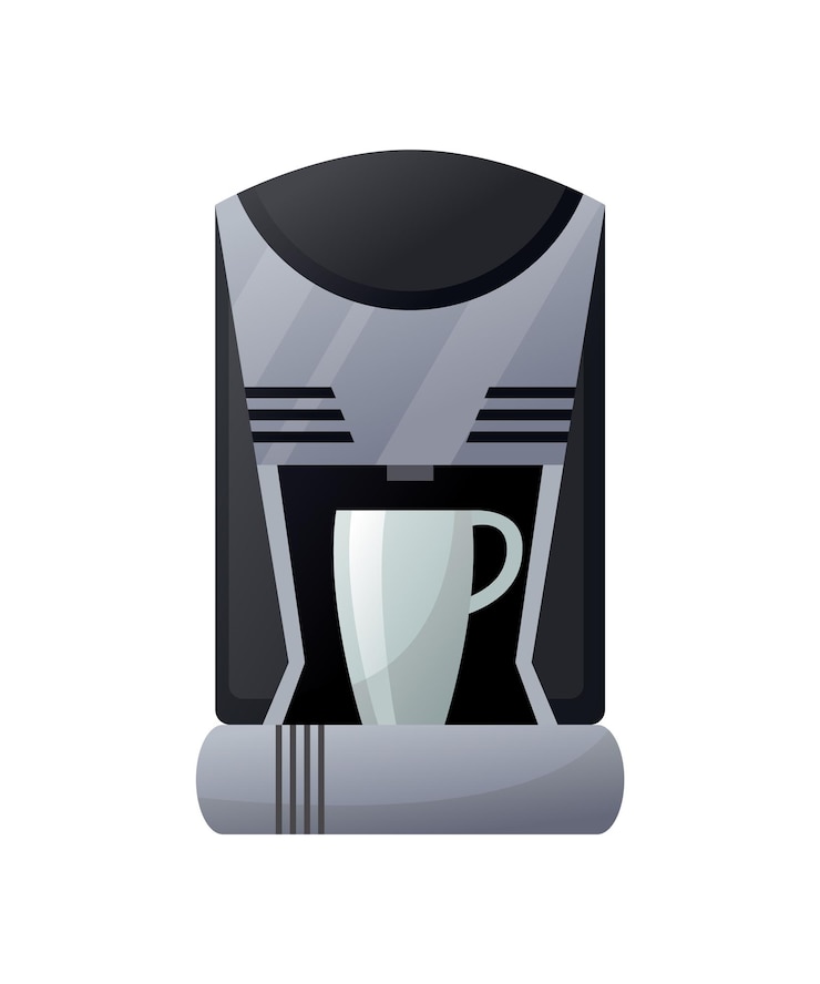 Vettore icona della macchina per il caffè accessorio da cucina per fare un drink apparecchiature elettroniche isolate