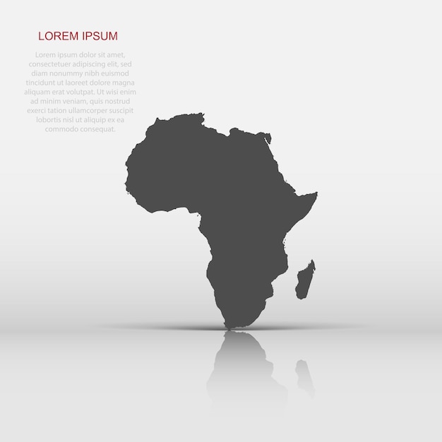 Icona della mappa dell'Africa in stile piatto Pittogramma dell'illustrazione dell'atlante Concetto di business del segno di geografia del paese