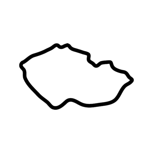 Icona della mappa della Repubblica Ceca Mappa del contorno della Repubblica Ceka Disegno semplice dell'icona Illustrazione vettoriale