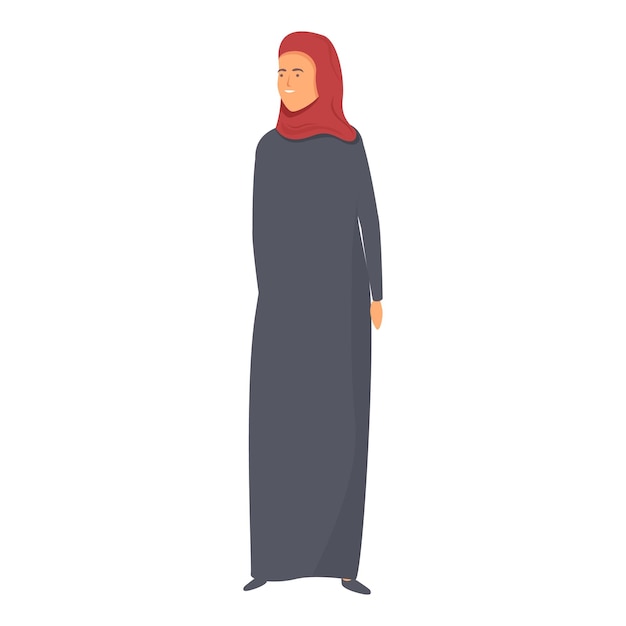 Icona della moda musulmana vettore cartone animato Hijab arabo femmina saudita