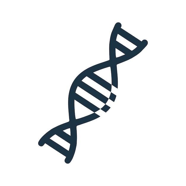 Icona della molecola della catena del DNA Disegno vettoriale semplice e modificabile isolato su uno sfondo bianco