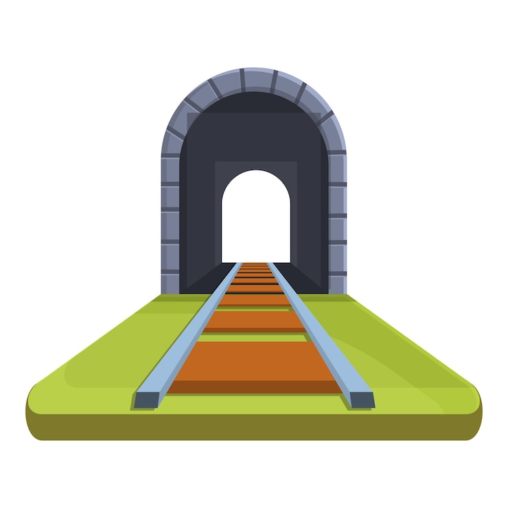 Vettore icona della montagna del tunnel caricatura dell'icona vettoriale della montagna dei tunnel per il web design isolata su sfondo bianco