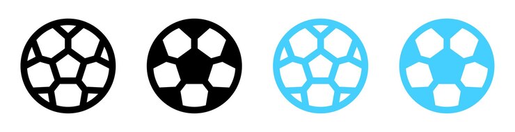 Vettore icona della palla da calcio nera