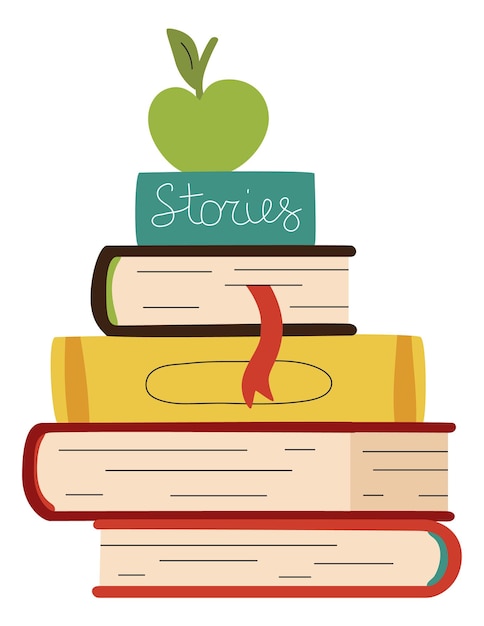 Icona della pila di libri Storie di finzione Pila di letteratura