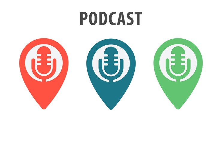 Icona della posizione del podcast con il microfono
