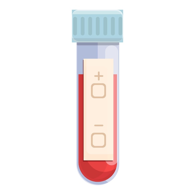 Icona della provetta per esame del sangue Cartoon e piatto di icona vettoriale della provetta per esame del sangue per il web design isolato su sfondo bianco