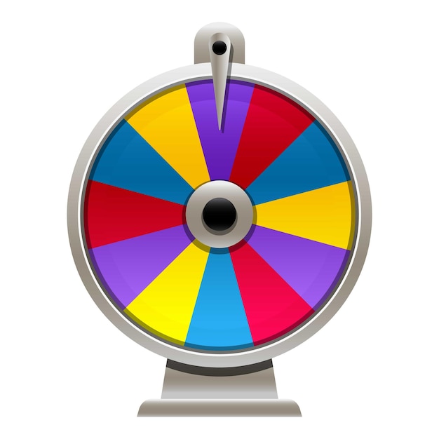 Icona della ruota di gioco vettore cartoon Gioco fortunato Gioca possibilità