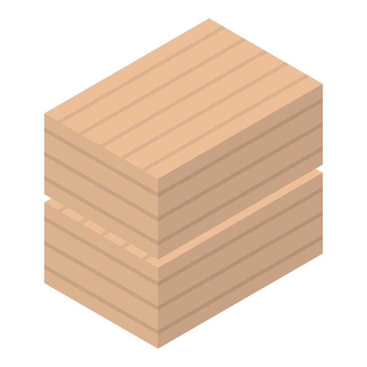 Vettore icona della scatola di consegna del legno icona vettoriale della scatola di consegna del legno isometrica per il web design isolato su sfondo bianco