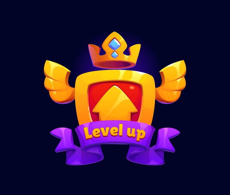 Vettore icona della tariffa di ricompensa del gioco di livello superiore con una corona