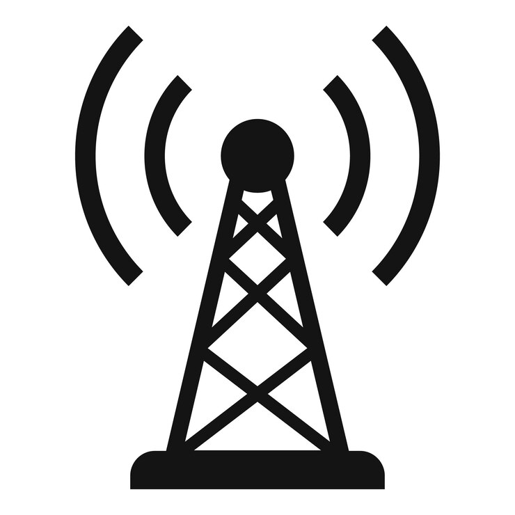 Vettore icona della torre radio semplice illustrazione dell'icona vettoriale della torre radio per il web design isolato su sfondo bianco