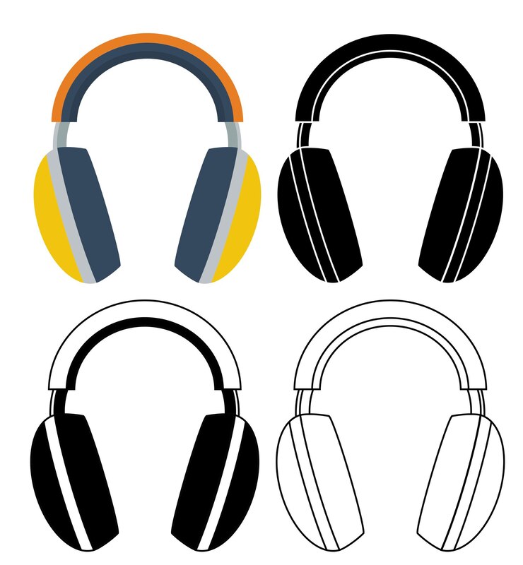 Vettore icona delle cuffie moderne simbolo dell'altoparlante dell'auricolare illustrazione vettoriale del design piatto