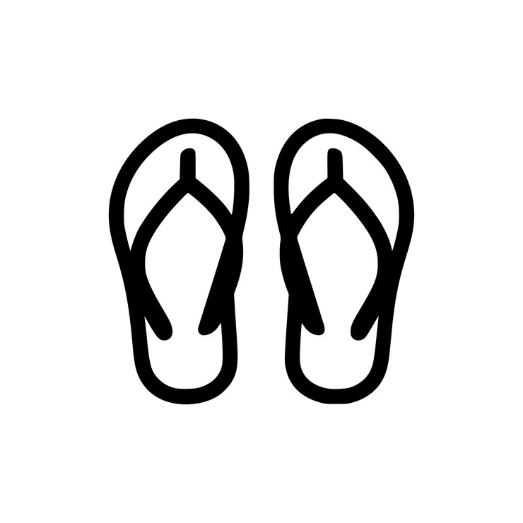 Vettore icona delle pantofole icona di pantofole nere su sfondo bianco illustrazione vettoriale