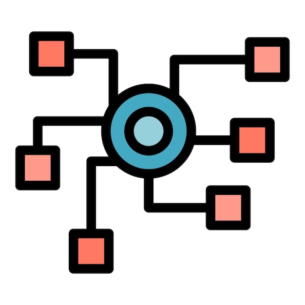 Icona dello schema di adattamento Schema di adattamento del contorno Icona vettoriale del colore piatto isolato