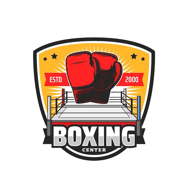 Icona dello sport di boxe, distintivo dei guanti MMA di kickboxing