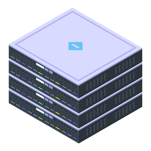 Icona di accesso remoto al server Immagine isometrica dell'icona vettoriale di accesso remoto al server per il web design isolato su sfondo bianco