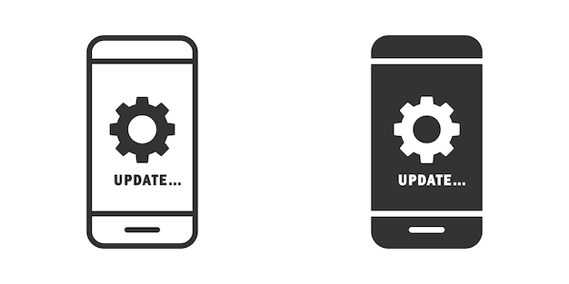 Icona di aggiornamento dello smartphone Illustrazione vettoriale