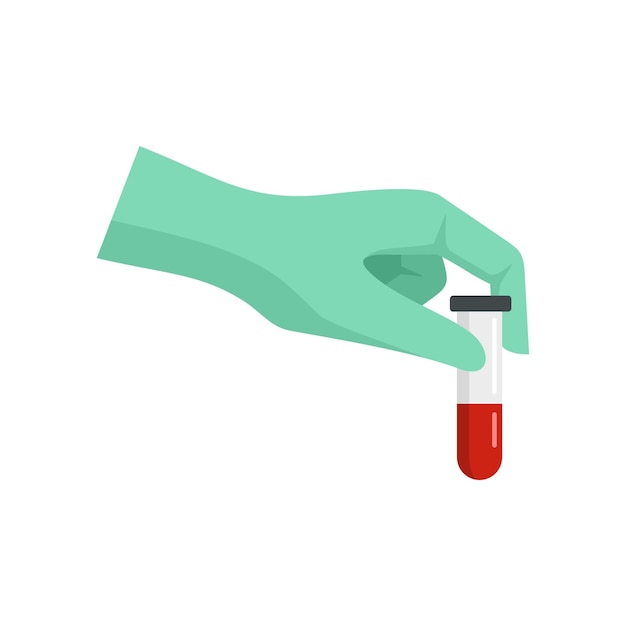 Icona di analisi del sangue Immagine piatta dell'icona del vettore di analisi del sangue isolata su sfondo bianco
