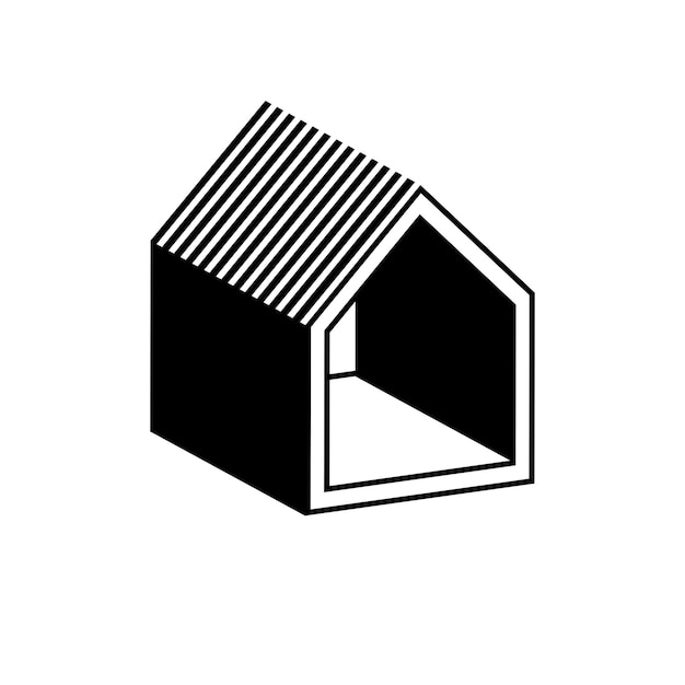 Icona di business semplice immobiliare isolato su sfondo bianco, casa astratta di vettore. Simbolo dello sviluppatore di proprietà, segno concettuale migliore per l'uso nella pubblicità e nel branding.