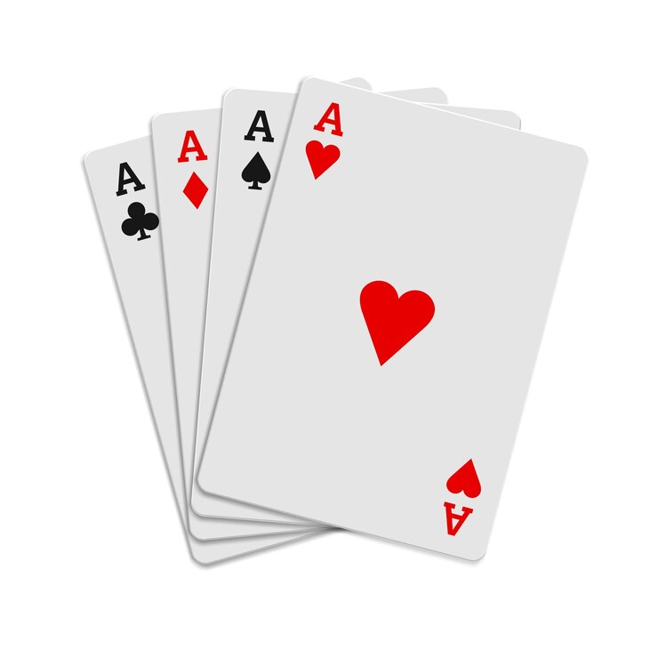 Vettore icona di carte da gioco quattro assi in stile realistico su sfondo bianco