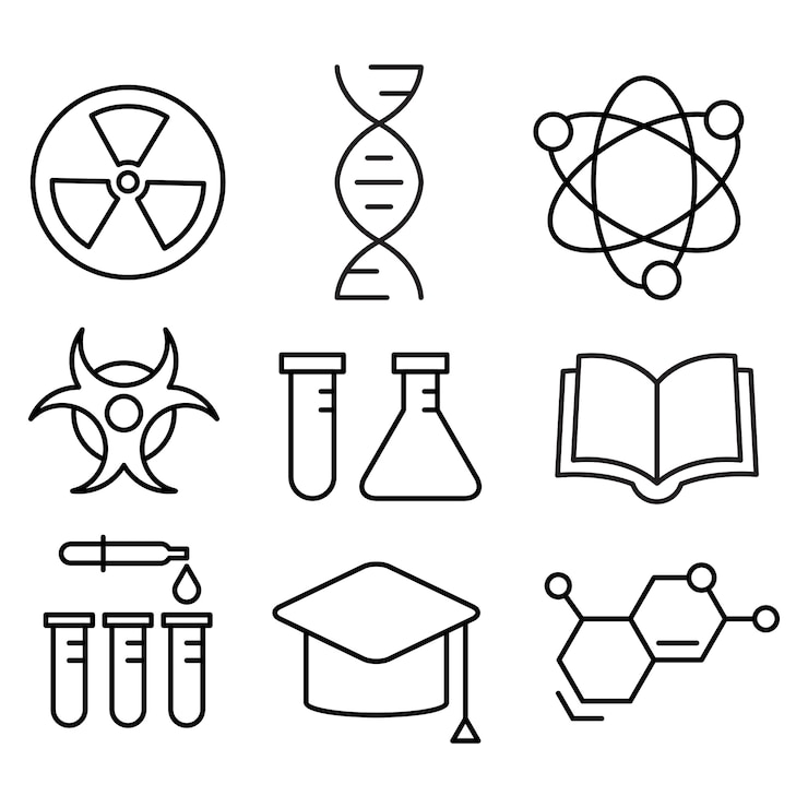 Vettore icona di chimica di laboratorio