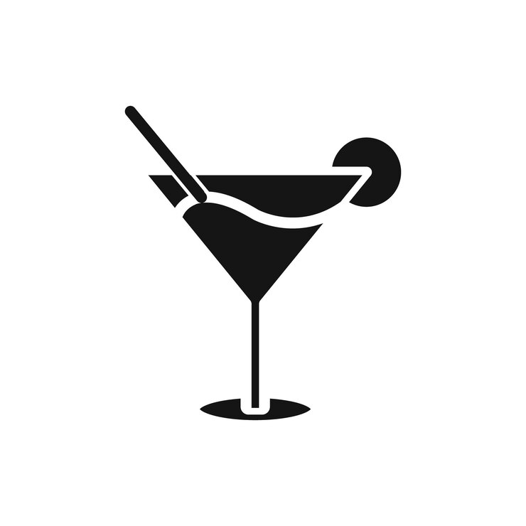 Vettore icona di cocktail collezione d'arte a linea sottile