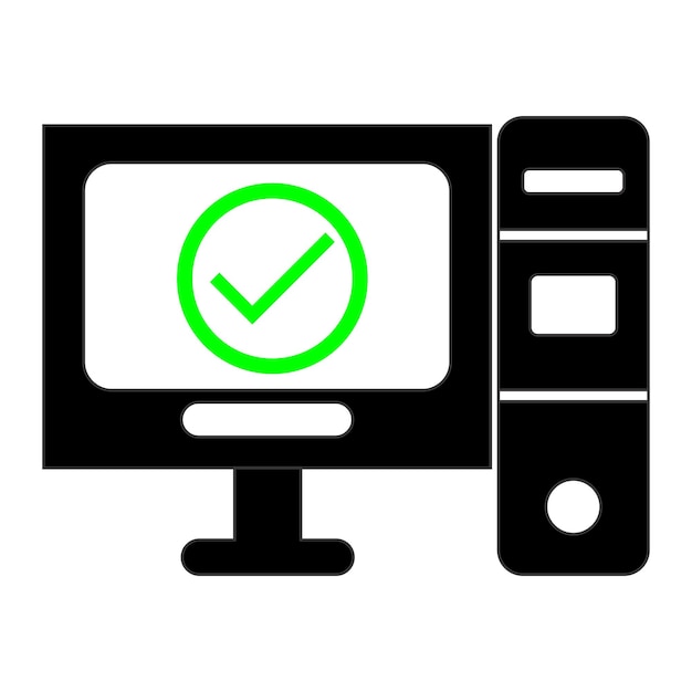 icona di computer o laptop con lista di controllo