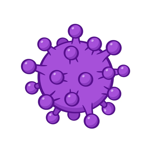 Icona di coronavirus o Covid19 in illustrazione vettoriale piatta in stile cartone animato La pandemia di virus