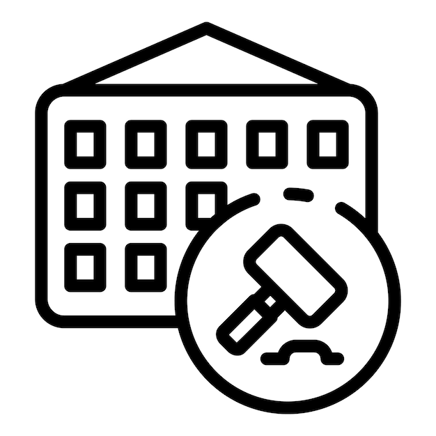 Icona di costruzione dell'asta Icona vettoriale della costruzione di aste per il web design isolato su sfondo bianco