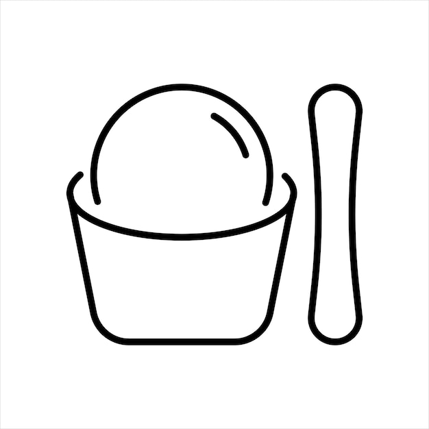 Icona di gelato su un bastone Dolci succo congelato zucchero gelato camion glassa prodotti lattiero-caseari concetto alimentare icona linea vettoriale su sfondo bianco isolato