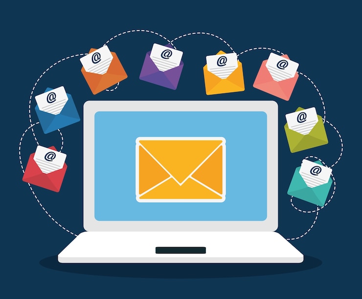 Vettore icona di invio di email portatile busta portatile